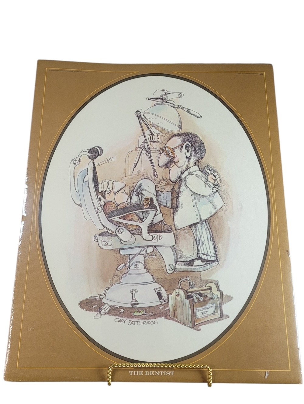 Vintage 70s The Dentist Framed Art Print Gary Patterson